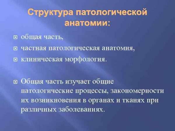 Разделы патологической анатомии